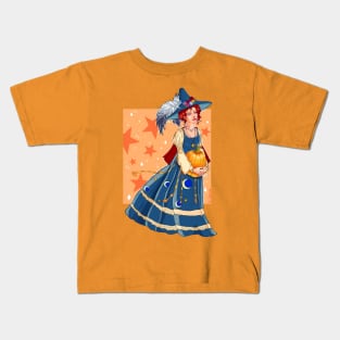 Cottagecore Halloween Witch Kids T-Shirt